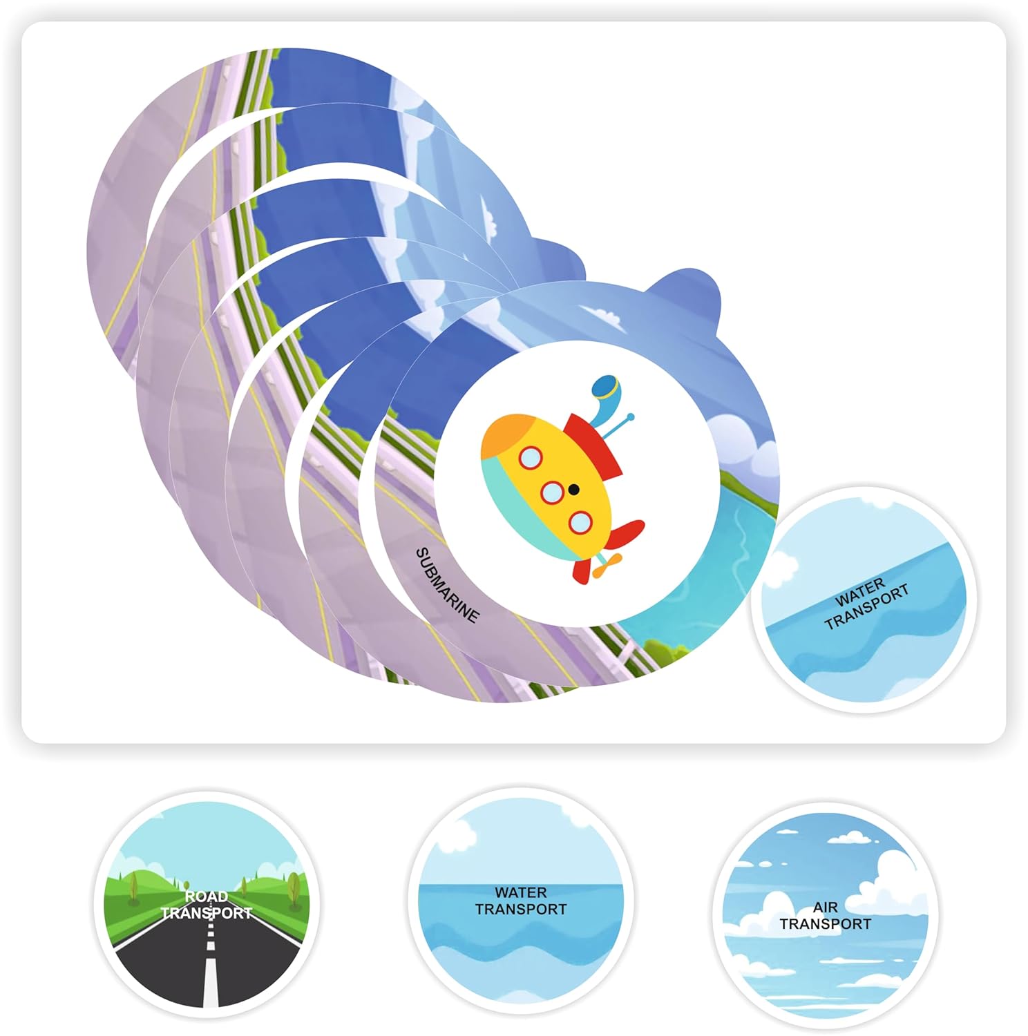 Vibrant preschool educational book showing concepts like "DIFFERENT" umbrellas and "DIRTY" child, perfect for interactive learning at home www.usmile.toys